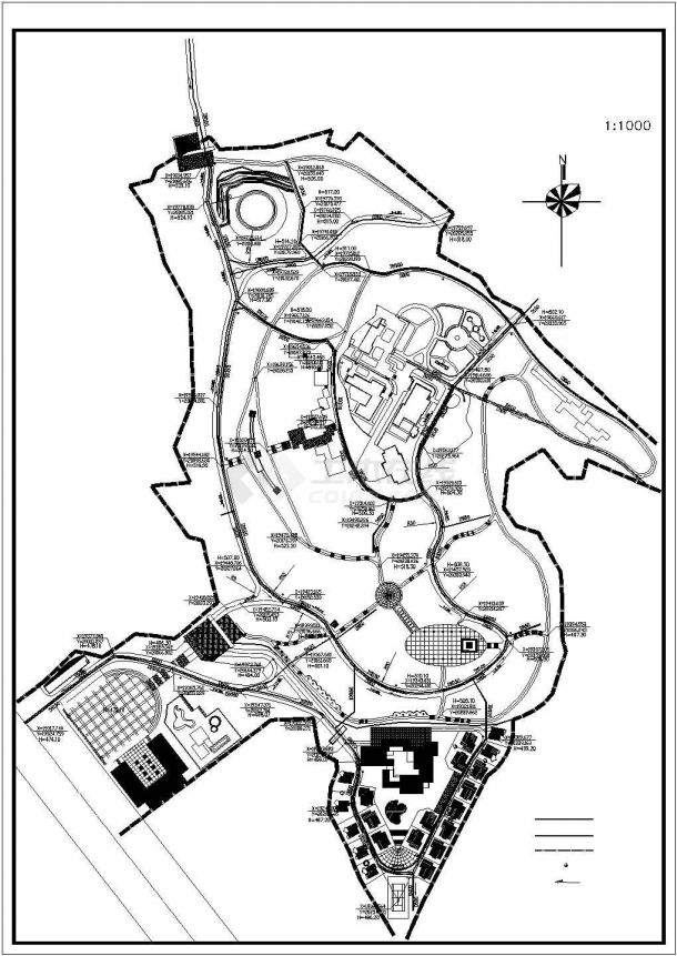 某市西山公园西区规划图（共4张）-图一