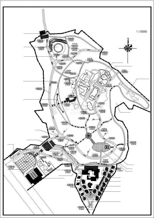 某市西山公园西区规划图（共4张）-图二