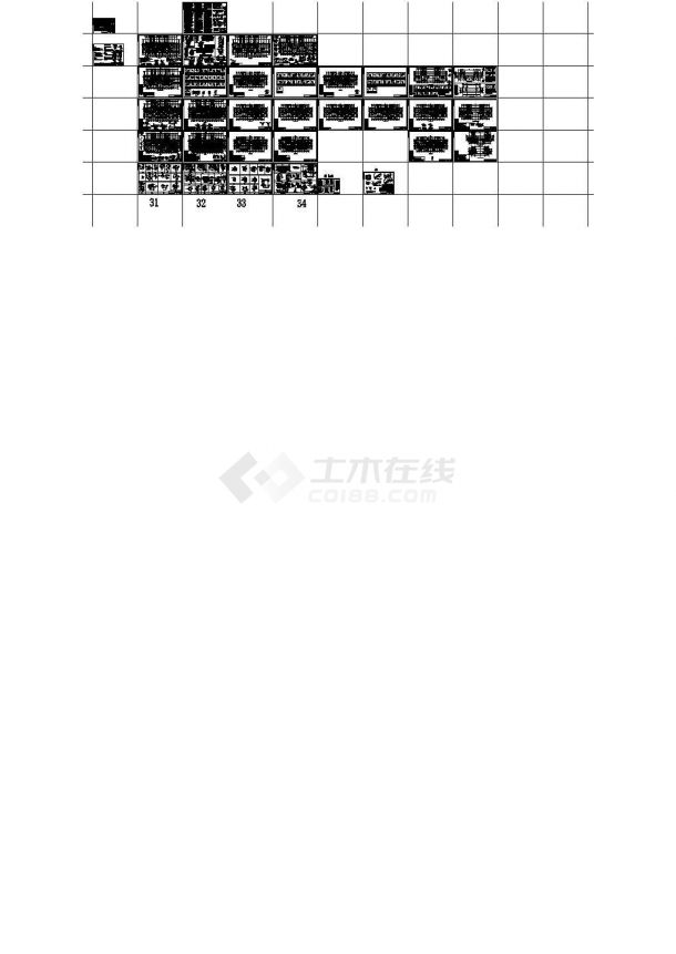 二十五层剪力墙结构商住楼结构施工cad图，共三十四张-图一