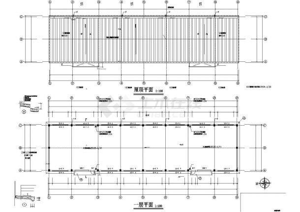 某地公司厂房仓库建筑设计施工CAD图-图二