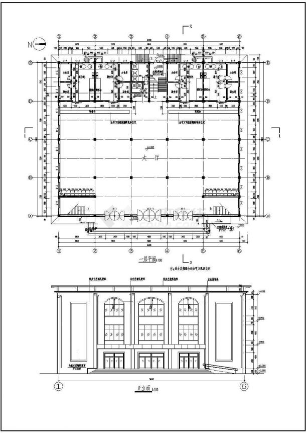 某地三层框架结构食堂建筑结构施工图-图二