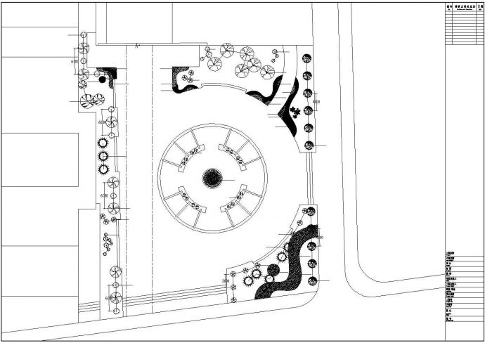 某地比较流行的生肖广场绿化平面施工图_图1