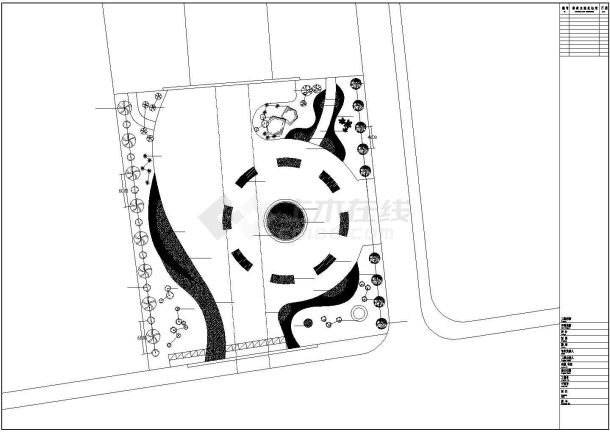 某地比较流行的生肖广场绿化平面施工图-图二