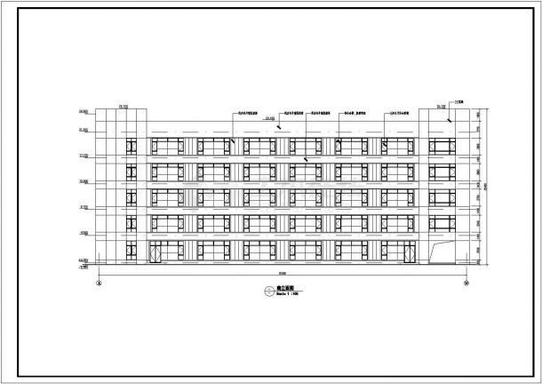 某地五层厂房建筑设计方案CAD图-图二