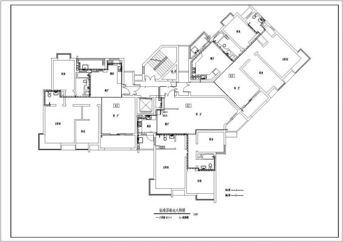 某十一层法式住宅楼给排水设计图纸._图1