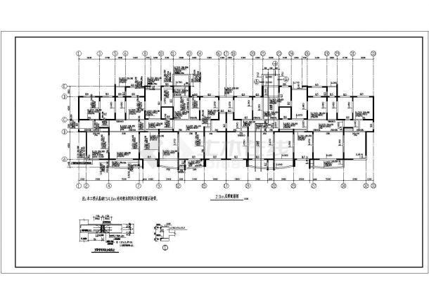 某高端国际花园住宅楼cad框架结构施工图纸-图二