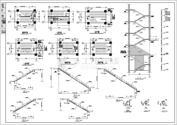 详细框剪结构住宅楼设计cad施工工程图纸-图二