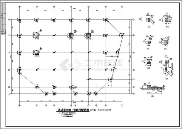 某地区购物商城框架结构施工CAD图-图二