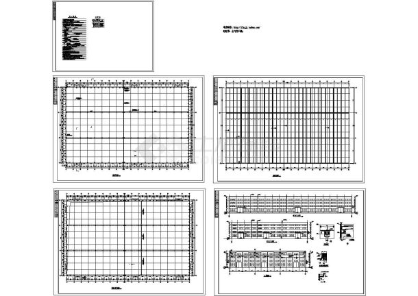 单层6510平米排架结构马鞍形壳板厂房建筑施工cad图，共5张含建筑设计说明-图一