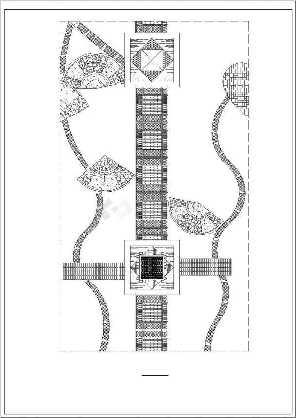 某景观园路铺装CAD设计施工图纸-图二