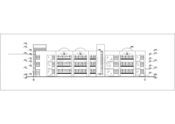 某三层幼儿园教学楼建筑CAD设计图-图二