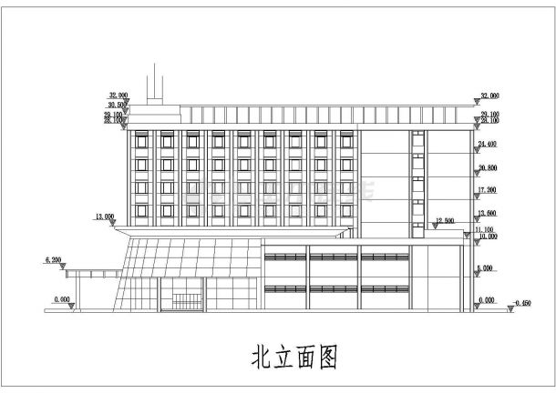 某豪华酒店建筑方案cad设计图纸-图一