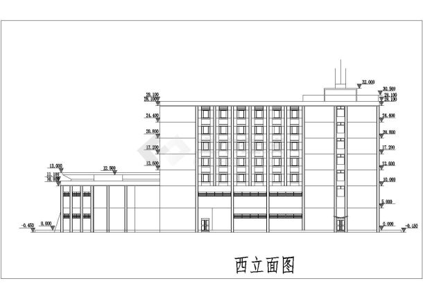 某豪华酒店建筑方案cad设计图纸-图二