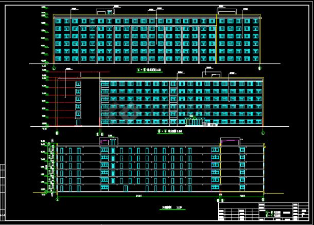 某地大型六层宿舍建筑扩初图cad（标注详细）-图二