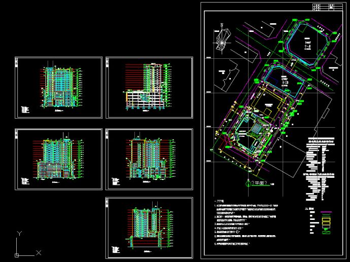 某地大型商务广场规划建筑图（含设计说明）_图1