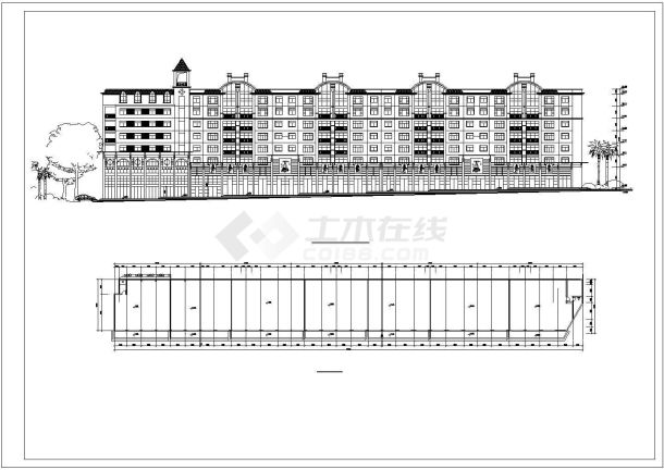 山东省某城市七层商住楼平立面方案图-图一