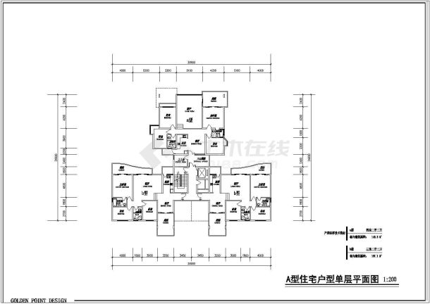 某地区某某风格住宅户型平面cad图纸-图二