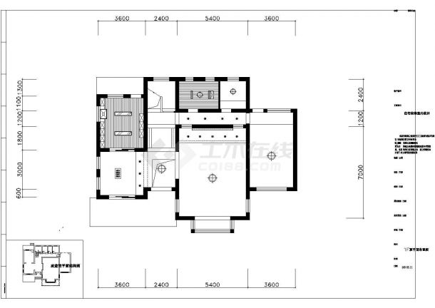 某独体别墅装修设计施工CAD图纸-图一