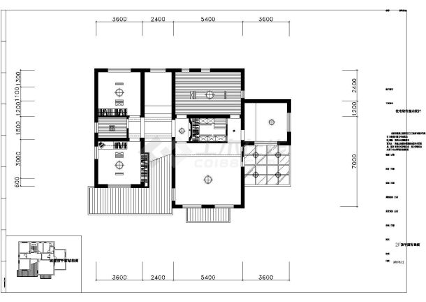 某独体别墅装修设计施工CAD图纸-图二
