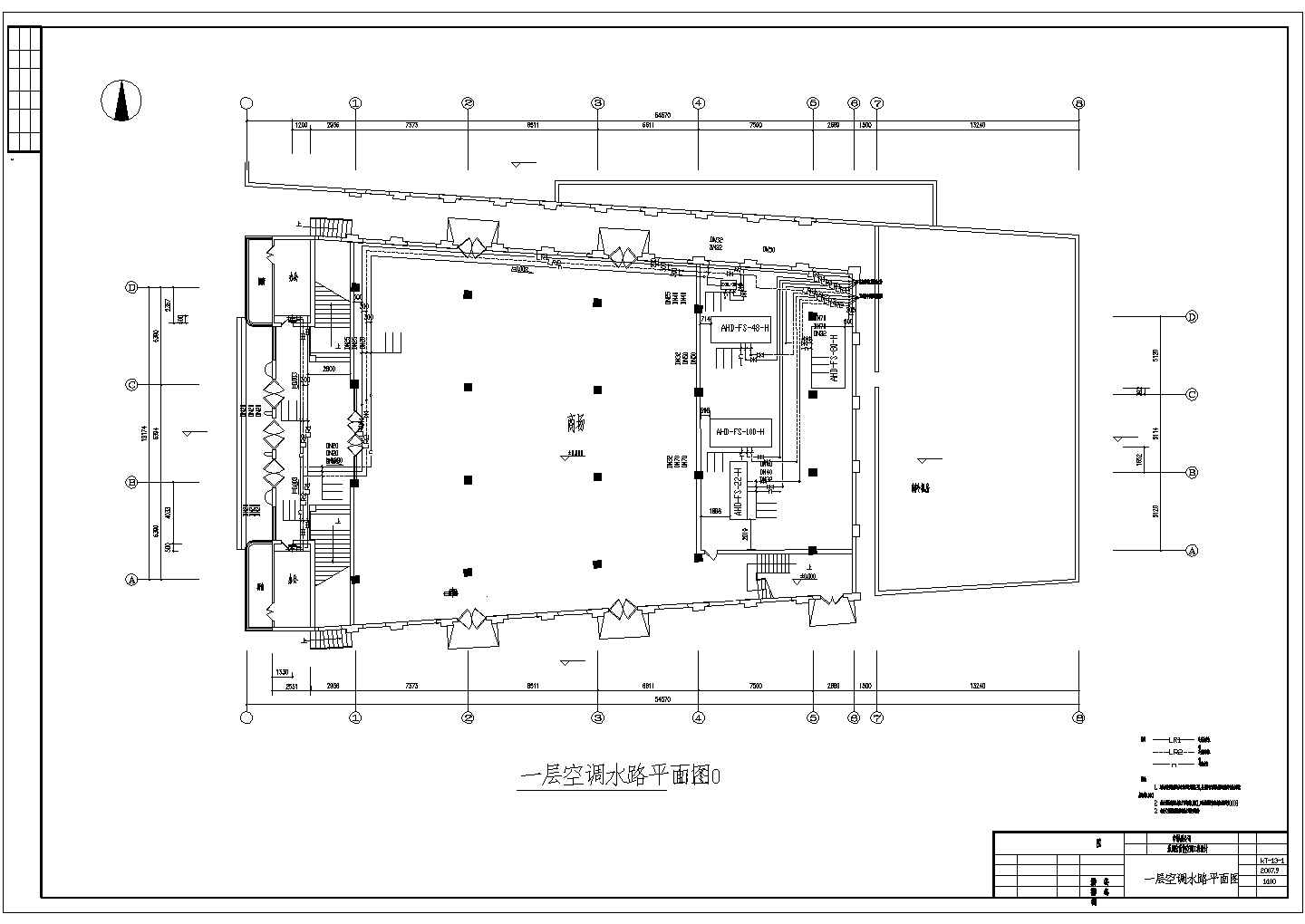 某剧院蓄冷空调cad设计施工详情图纸