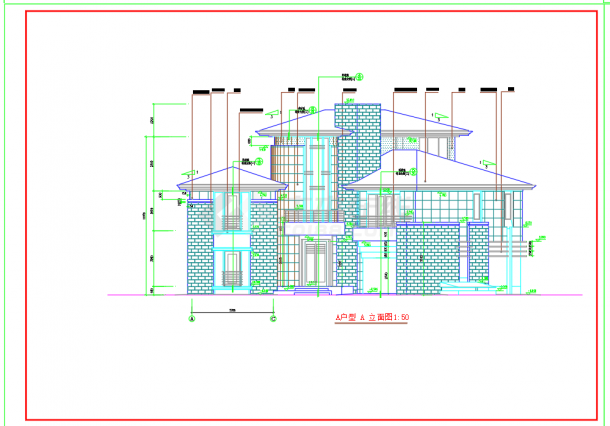 某花园别墅全套建筑设计施工CAD图带效果图-图二