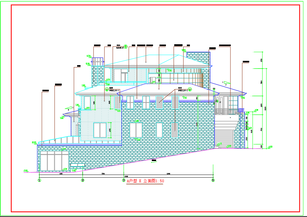 某花园别墅全套建筑设计施工CAD图带效果图