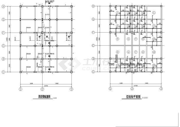 三层框架结构宾馆结构施工图（含建筑施工图独立基础）-图一