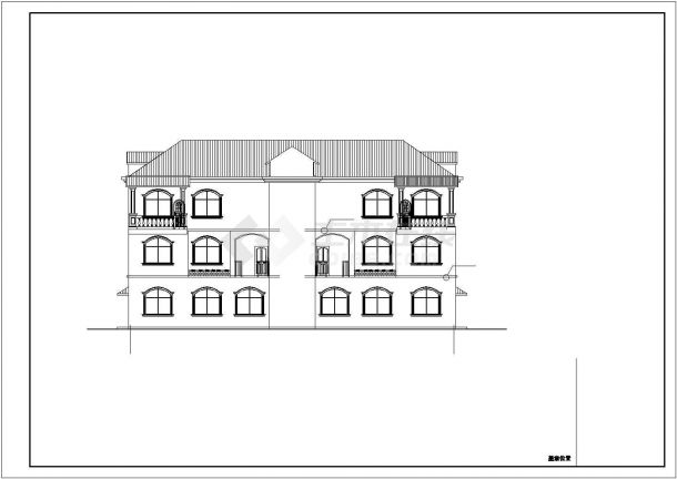 某地区三层私宅别墅建筑cad设计施工图-图二