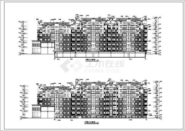 某地区小区住宅楼建筑cad设计施工图-图二