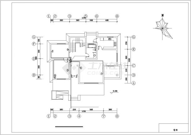 比较齐全的西式别墅建筑设计施工图（标注详细）-图一