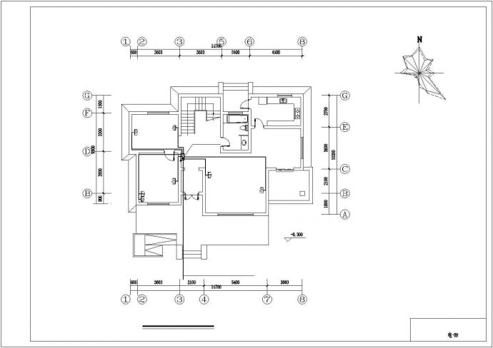 比较齐全的西式别墅建筑设计施工图（标注详细）_图1