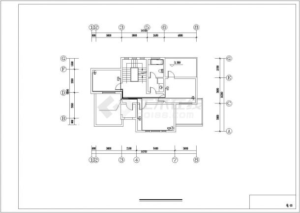 比较齐全的西式别墅建筑设计施工图（标注详细）-图二