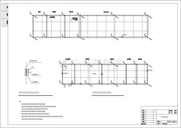 自来水厂取水泵站电气设计方案CAD图纸-图二