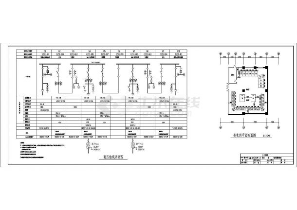 某大厦变电所电气设计方案及施工全套CAD图纸-图一