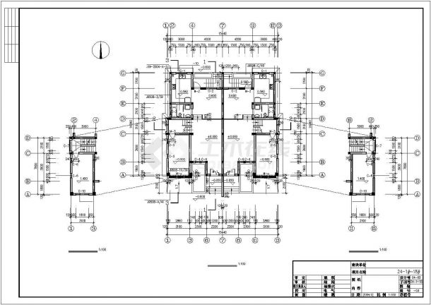 比较流行的双拼别墅建筑施工方案图-图二