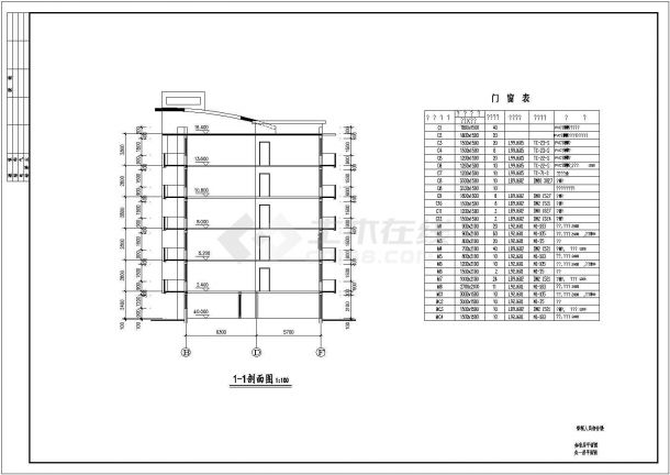 某小区多层住宅楼建筑设计施工图纸（共11张）-图一