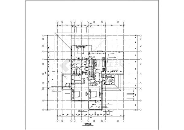 比较简单实用的别墅建筑设计方案图（标注详细）-图二
