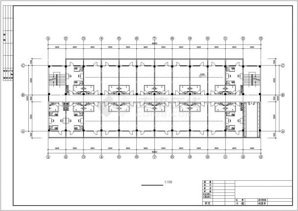 某地小型简单的四层宿舍楼建筑设计方案图-图二
