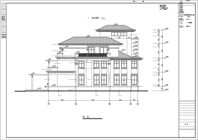 三层带天台别墅设计建筑cad图纸_图1
