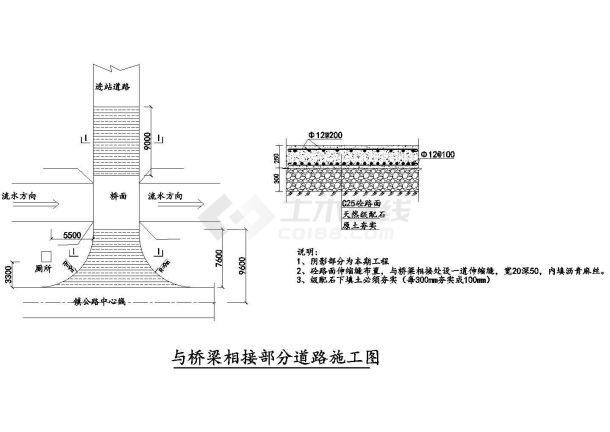 变桥与道路相接部分设计施工平面图-图一