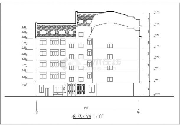 某地六层商业营业房及住宅综合楼建筑设计图-图二