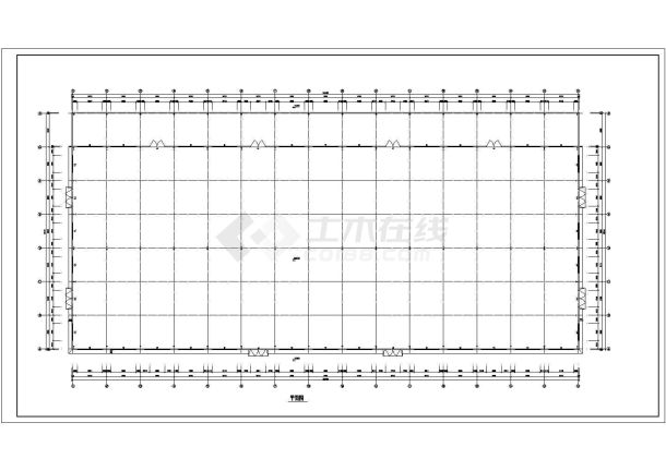 某地公司钢结构车间建筑设计施工cad图-图二