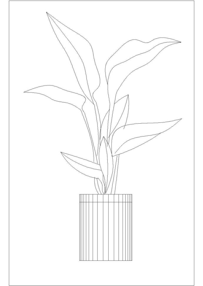 室内装修绿化CAD素材图块之植物_图1