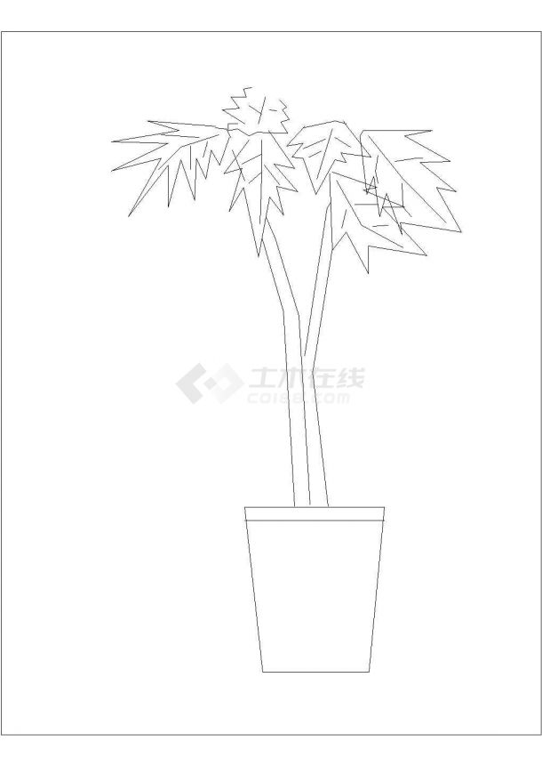 室内装修绿化CAD素材图块之植物-图二