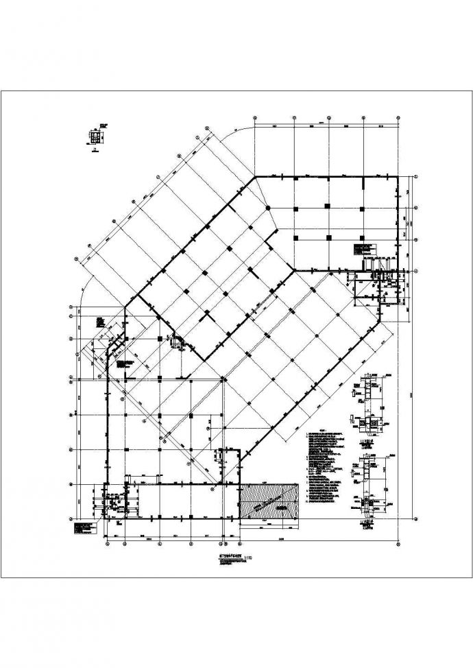 某地办公楼地下室框剪结构施工图纸_图1