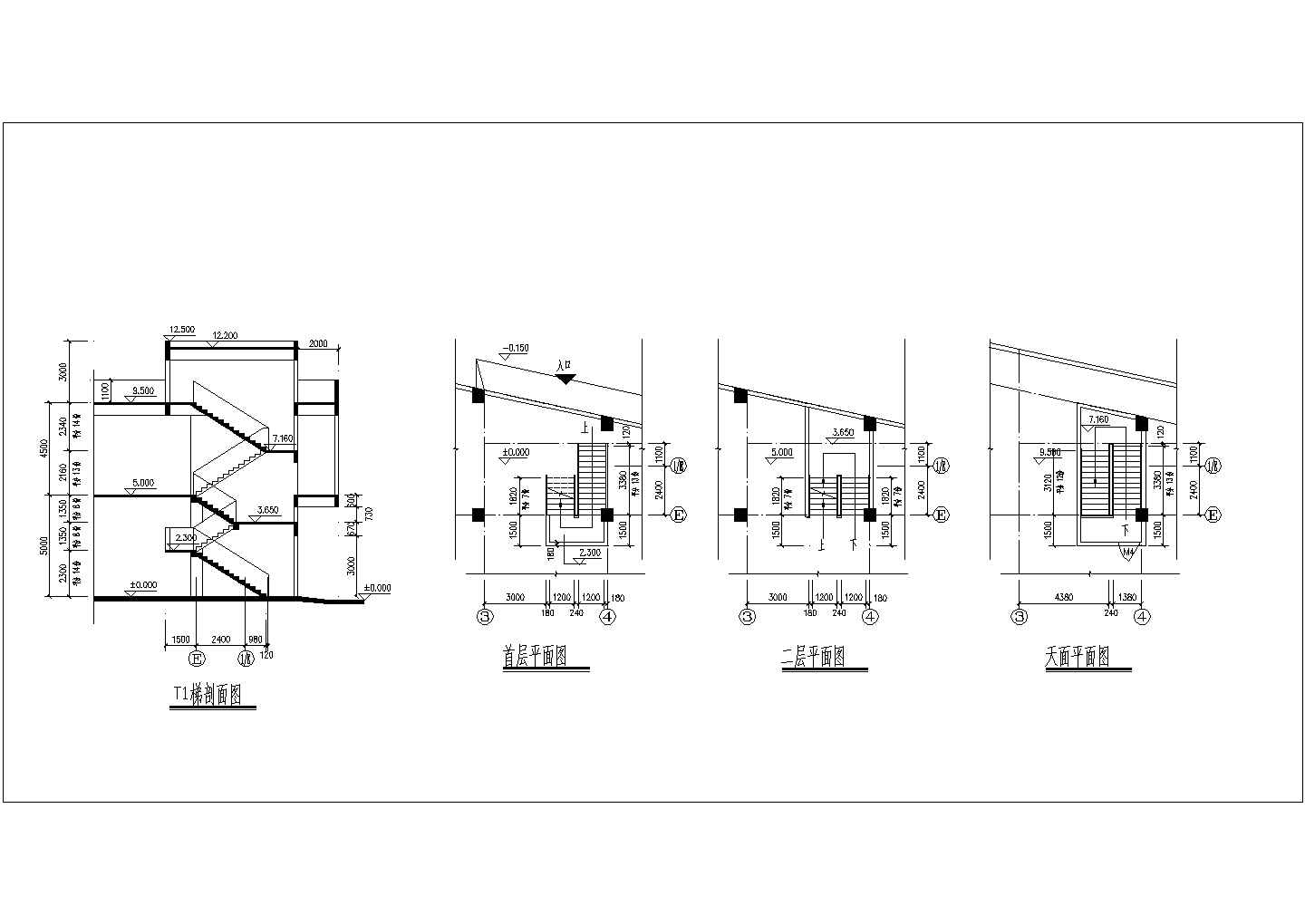 某地大型市场工程建筑图（共5张）