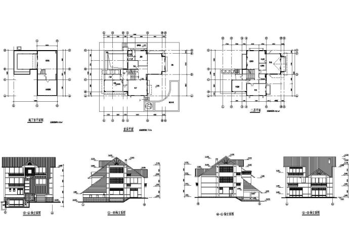 423.4平方米三层别墅建筑图纸_图1