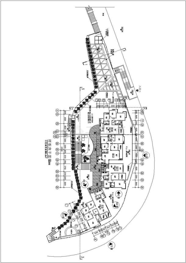 某住宅楼豪华售楼中心样板建筑图纸-图二