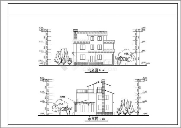 某地三层小别墅设计建筑方案规划施工图-图一
