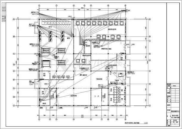 洗衣机房电气施工设计全套CAD图纸-图一